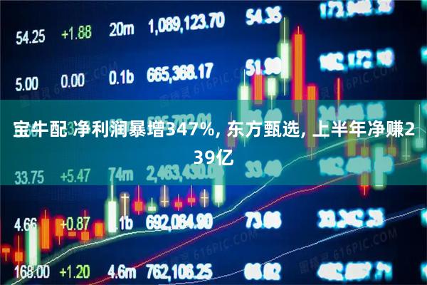 宝牛配 净利润暴增347%, 东方甄选, 上半年净赚239亿